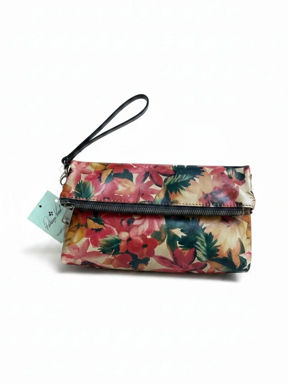 Patricia Nash Valerie Leather Wristlet Clutch Spring Multi Floral Cottagecore